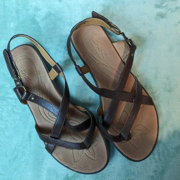 BOC Women's Flower Sole Leather Strappy Sandals 10 - Picture 5 of 6